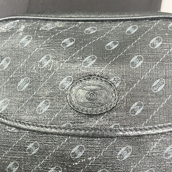 Vintage 80s Gucci Anniversary Collection Black Monogram Minimal Shoulder Bag - Picture 8 of 15